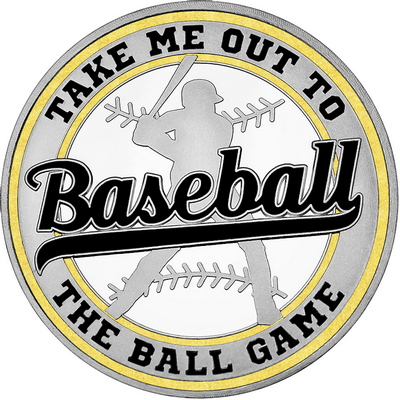 Black "Baseball" with Gold Outer Circular Borders